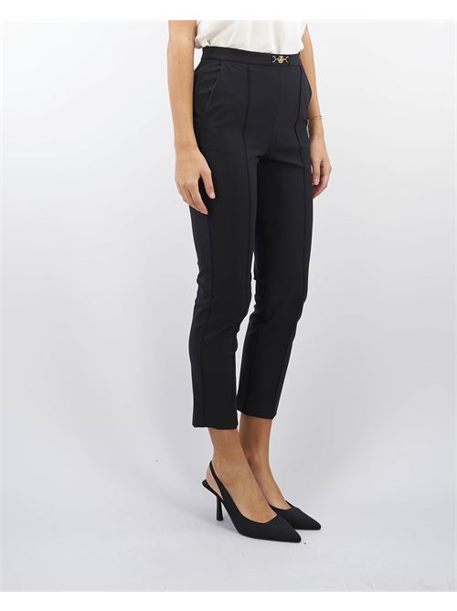 Straight trousers in technical fabric with clamp Elisabetta Franchi ELISABETTA FRANCHI | Pants | PA02346E2110